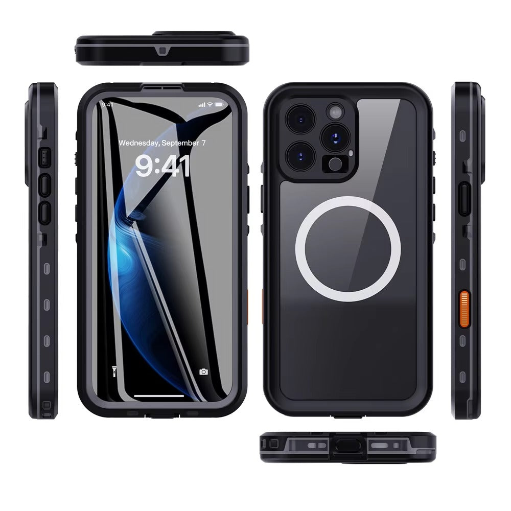 High Quality Apple iPhone Case MagSafe Compatible, Camera Lens & Screen Protection, Ultra Thin Shockproof Magnetic Full All Around Protection Cover with IP68 Snowproof Design