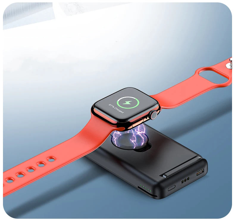 Premium 3-in-1 Magnetic Wireless Charging Station & Portable Power Bank – Fast Charger for iPhone, Apple Watch & AirPods with Detachable Design