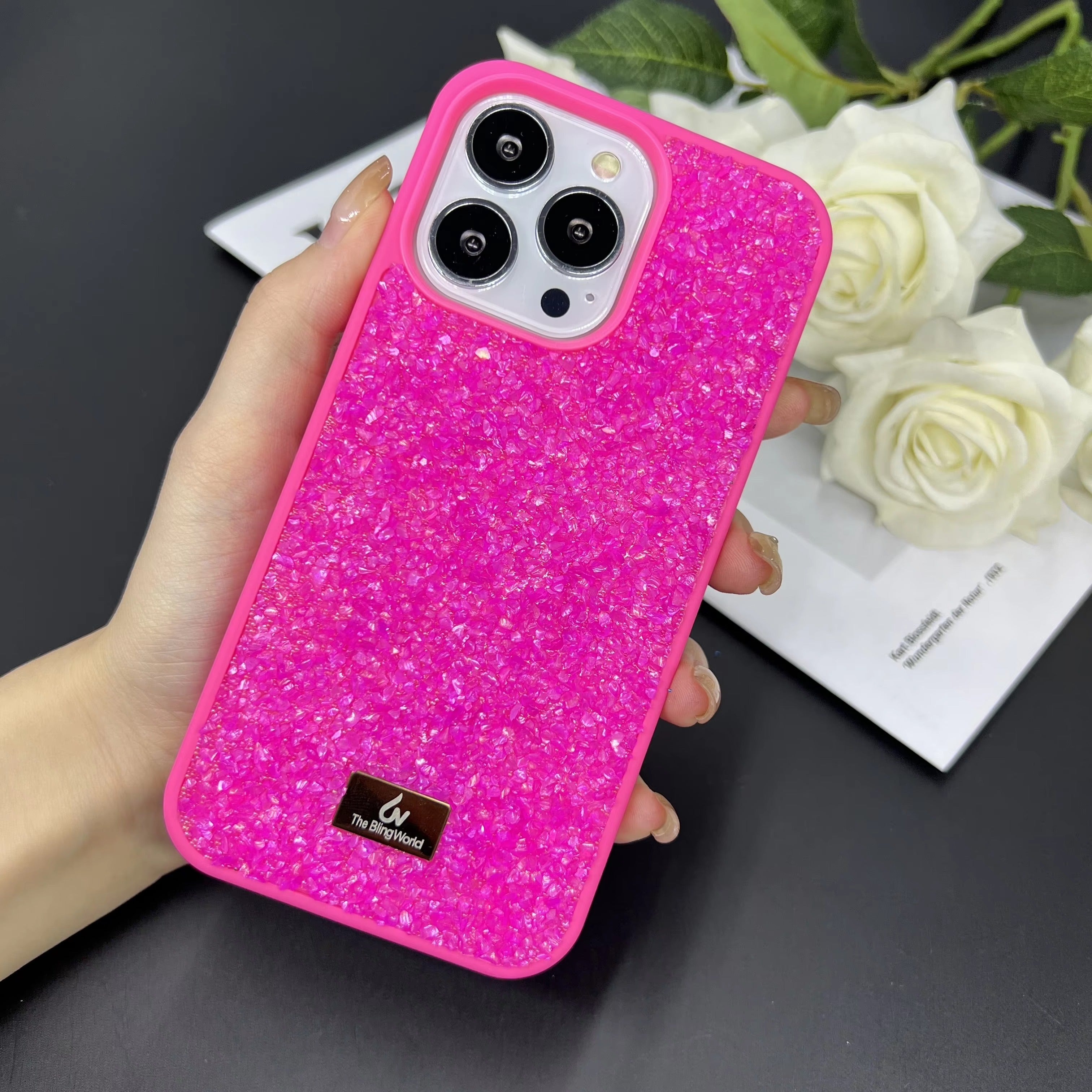 Luxury Apple iPhone Case, MagSafe Compatible, Camera Lens & Screen Protection, Ultra Thin, Shockproof, Magnetic Full All Around Cover – Bling Crystal Diamond Encrusted Case with Flash Drill Design for Elegant Style