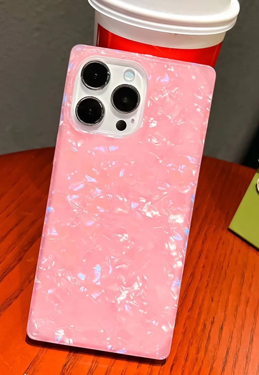 Luxury Apple iPhone Case, MagSafe Compatible, Camera Lens & Screen Protection, Ultra Thin, Shockproof, Magnetic Full All Around Cover – Colorful Abalone Mother of Pearl Case with Slim Rectangle Edge & Soft Silicone Design