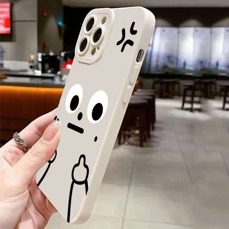 Premium Apple iPhone Case, MagSafe Compatible, Camera Lens and Screen Protection, Ultra Thin, Shockproof, Magnetic, Full All Around Protection, Cartoon Finger Soft Cover