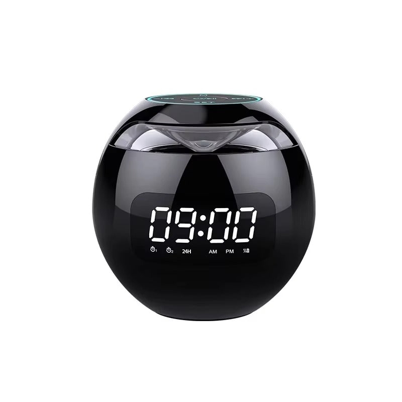 High Quality Bluetooth Alarm Clock Speaker with Colorful LED Light – Mini Portable Wireless Speaker, Dual Alarms, TF Card, FM Radio, 18H Playtime, USB Rechargeable