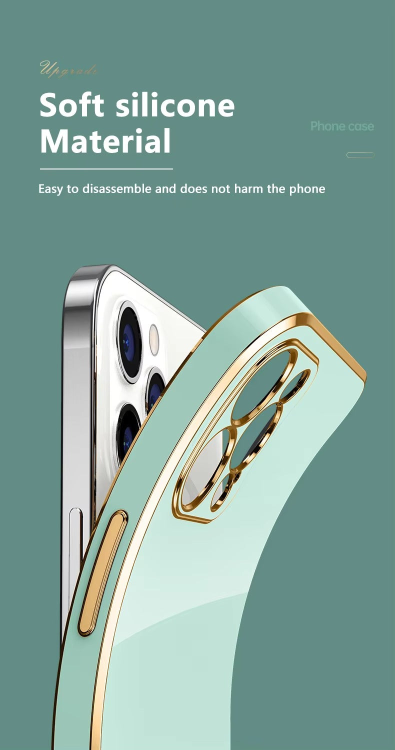 Luxury Apple iPhone Case MagSafe Compatible, Camera Lens & Screen Protection, Ultra Thin Shockproof Magnetic Full All Around Protection Cover with Solid Color Plating Silicone