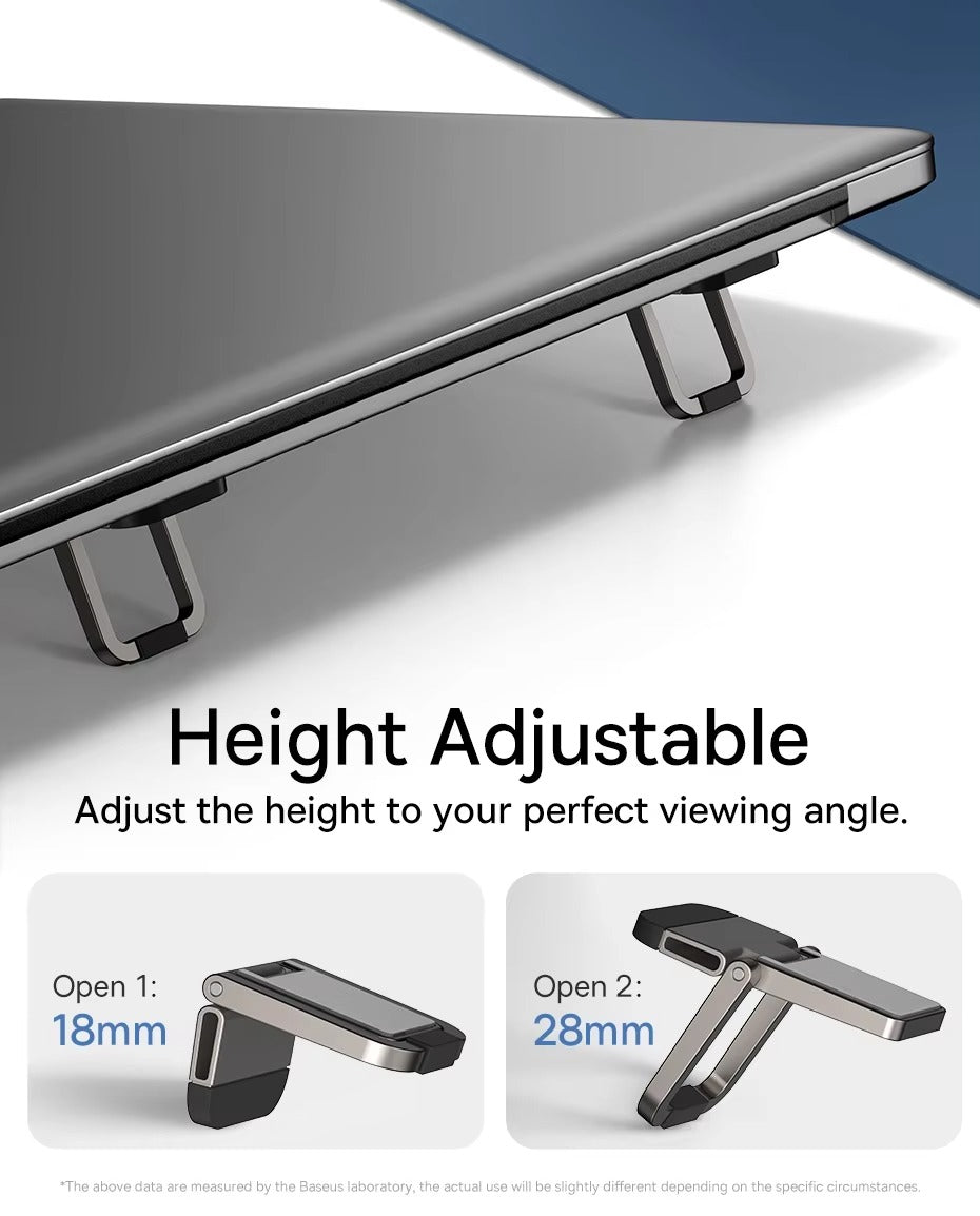 Premium, Portable, Mini Laptop Stand for MacBook, Computer, Keyboard Holder, Adjustable, Foldable, Lightweight Baseus Support for Desk, Travel, Work