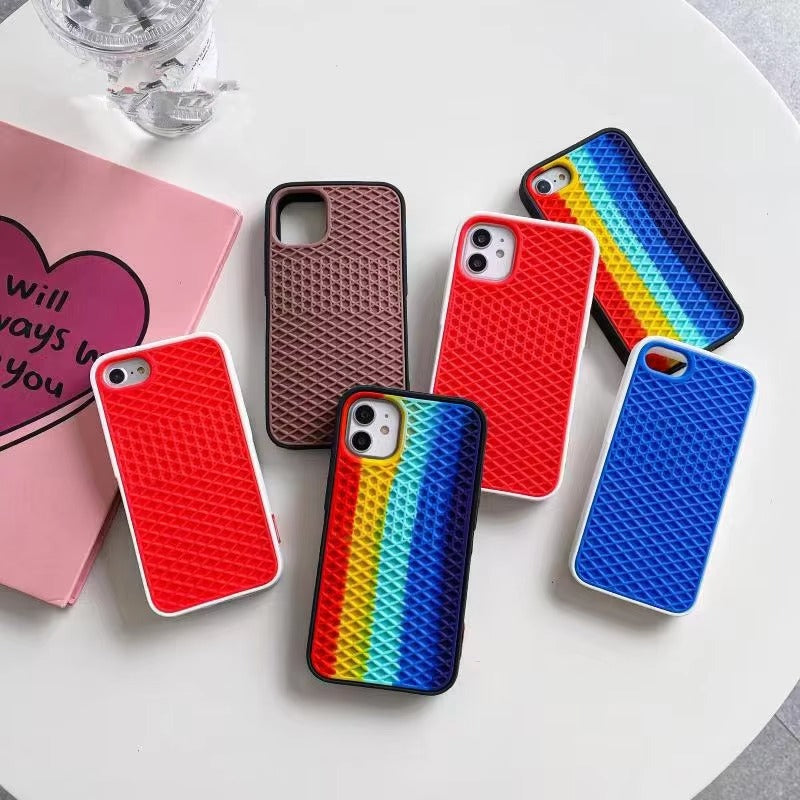 Premium Apple iPhone Case, MagSafe Compatible, Camera Lens & Screen Protection, Ultra Thin, Shockproof, Magnetic Full All Around Cover – Waffle Sport Shoe Sole Texture Silicone Case with Grippy Back Design