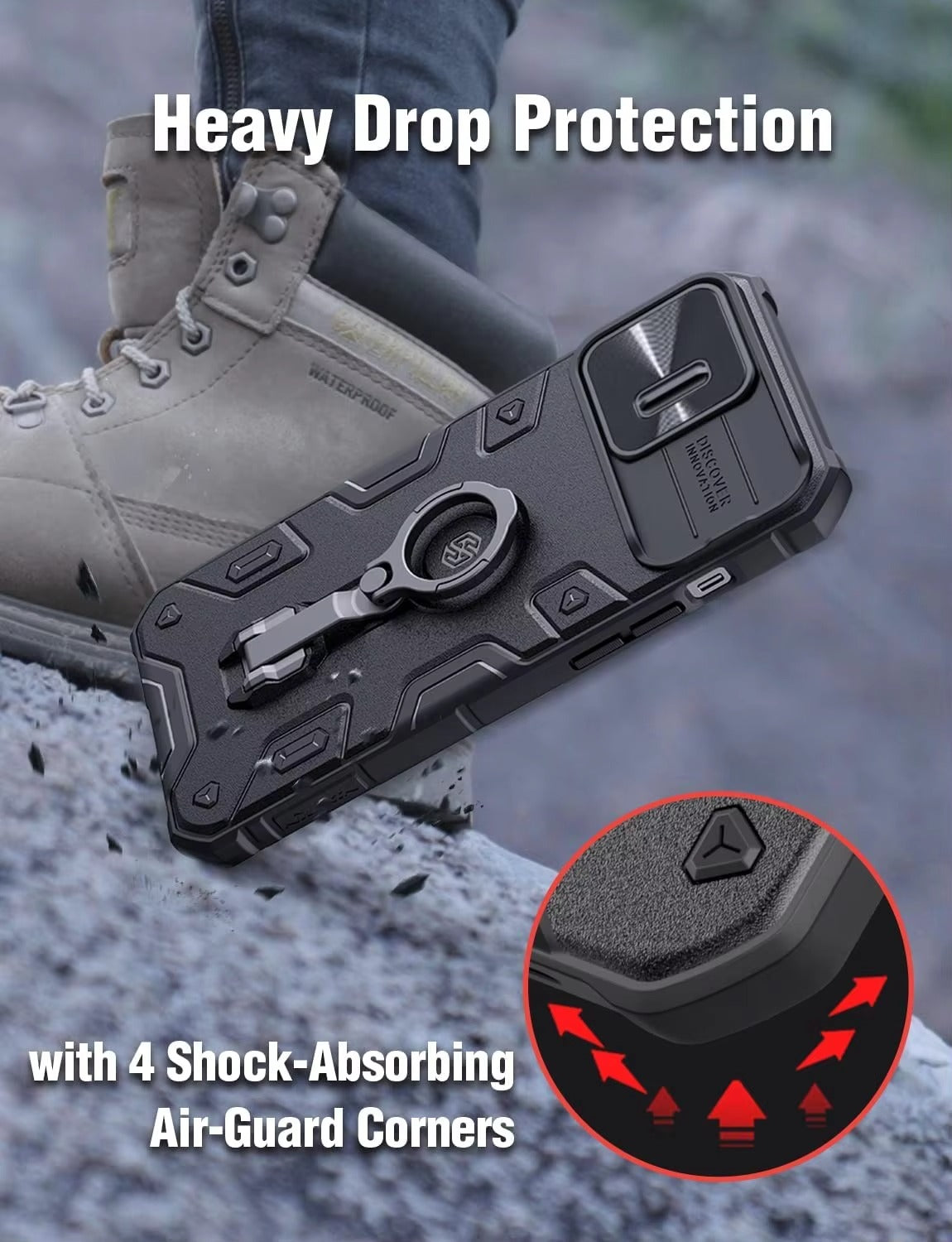 Premium Apple iPhone Case, MagSafe Compatible, Camera Lens & Screen Protection, Ultra Thin, Shockproof, Magnetic Full All Around Cover – Heavy Duty Hard PC Case with Slide Camera Cover & Built-In Kickstand