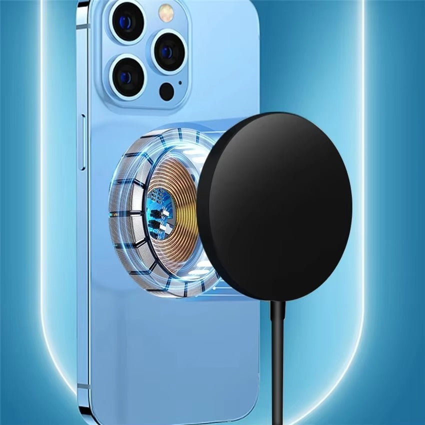 Premium, 30W Magnetic Wireless Charger Pad – Fast Charging Stand for MagSafe-Compatible iPhone, USB-A, PD Power Adapter, 