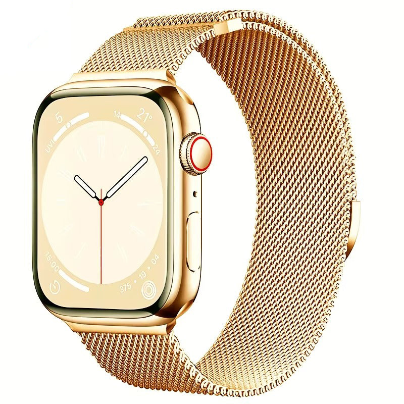 Luxury Magnetic Stainless Steel Watch Band – Adjustable Milanese Loop , Slim Metal Bracelet for 40–49mm Smartwatches
