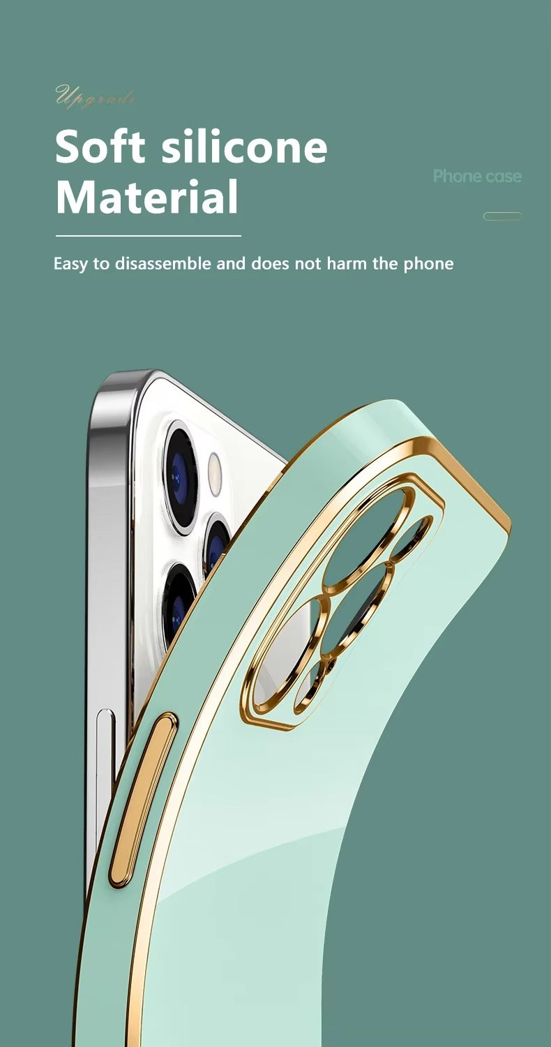 Luxury Glossy Silicone Apple iPhone Case, MagSafe Compatible, Ultra Thin Magnetic Shockproof Full Protection Cover