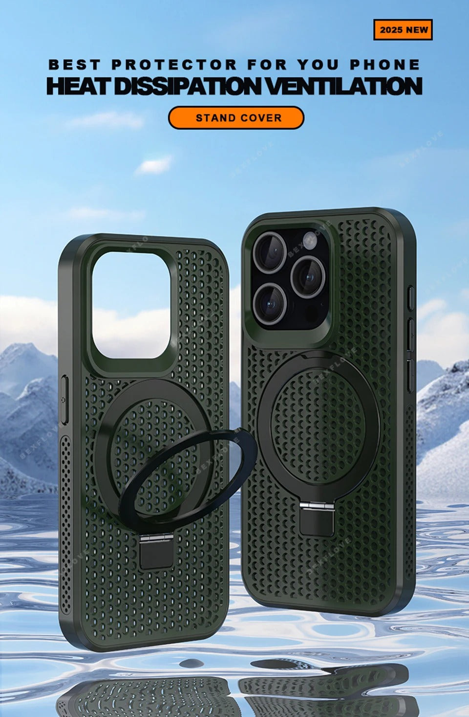 Luxury Apple iPhone Case, MagSafe Compatible, Camera Lens & Screen Protection, Ultra Thin, Shockproof, Magnetic Full All Around Cover – Matte Magnetic Case with Holder, Heat Dissipation & Wireless Charging Support