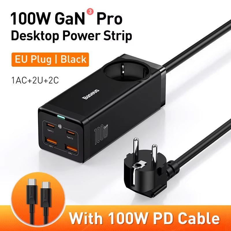 Premium, GaN3 Pro USB Charger Power Strip – Desktop Charging Station with Type-C, PD, QC 4.0, QC 3.0 Fast Charging