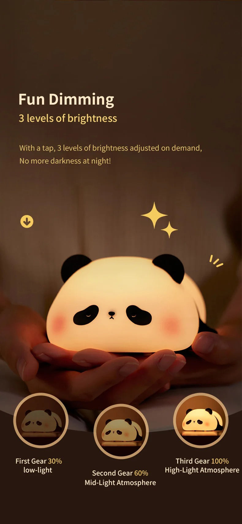 Premium Cute Animal LED Night Light – Touch Sensor, USB Rechargeable Silicone Lamp, 3 Brightness Levels, 30-Min Timer, Bedside Kids Room Decor, Portable & Soft Glow