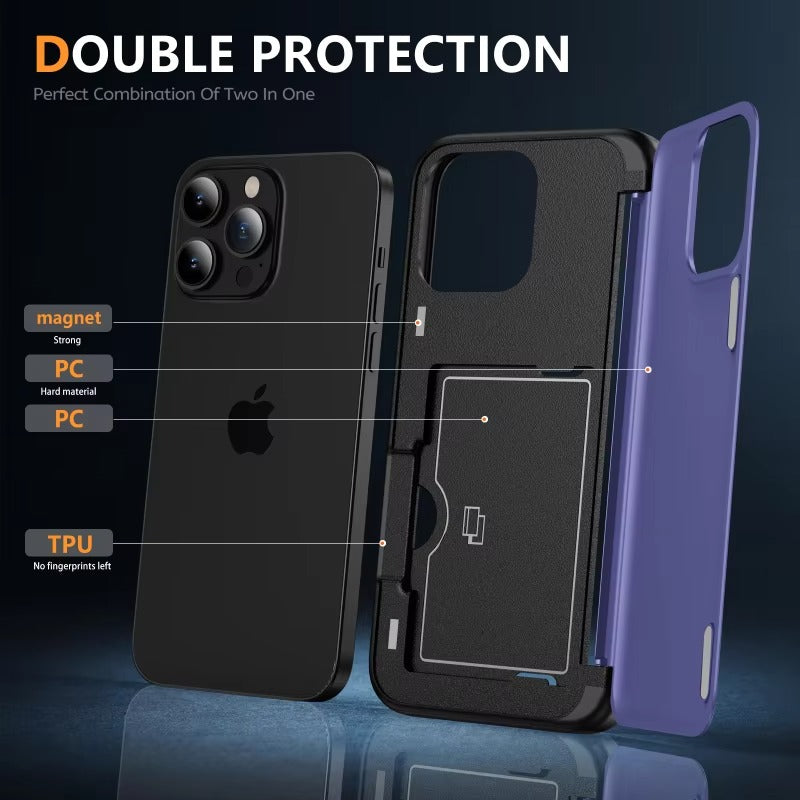 Robust Apple iPhone Case, MagSafe Compatible, Camera Lens and Screen Protection, Ultra Thin, Shockproof, Magnetic, Full All Around Protection, Flip Card Bracket Cover