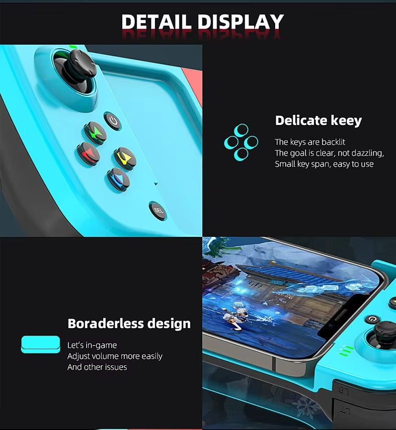 High Quality Wireless Game Controller for iPhone, Stretchable Bluetooth Gamepad, Direct-Connect Mobile Gaming Joystick 