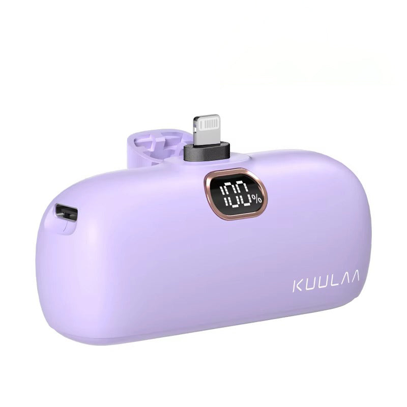 Premium, 5000mAh Mini Power Bank – Fast Charging, Portable External Battery Charger for iPhone, Android, USB-C Devices