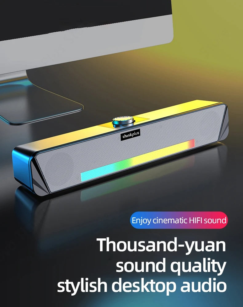 Luxury Bluetooth Speaker with RGB Lights for iPhone & Mac – Dual Stereo Subwoofer with Surround Sound, Loud Wireless Audio 
