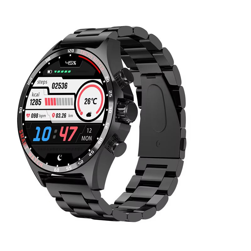 Robust Outdoor Smartwatch for iPhone – NFC Access Control, GPS Positioning, Compass, 400mAh Battery, IP68 Waterproof 