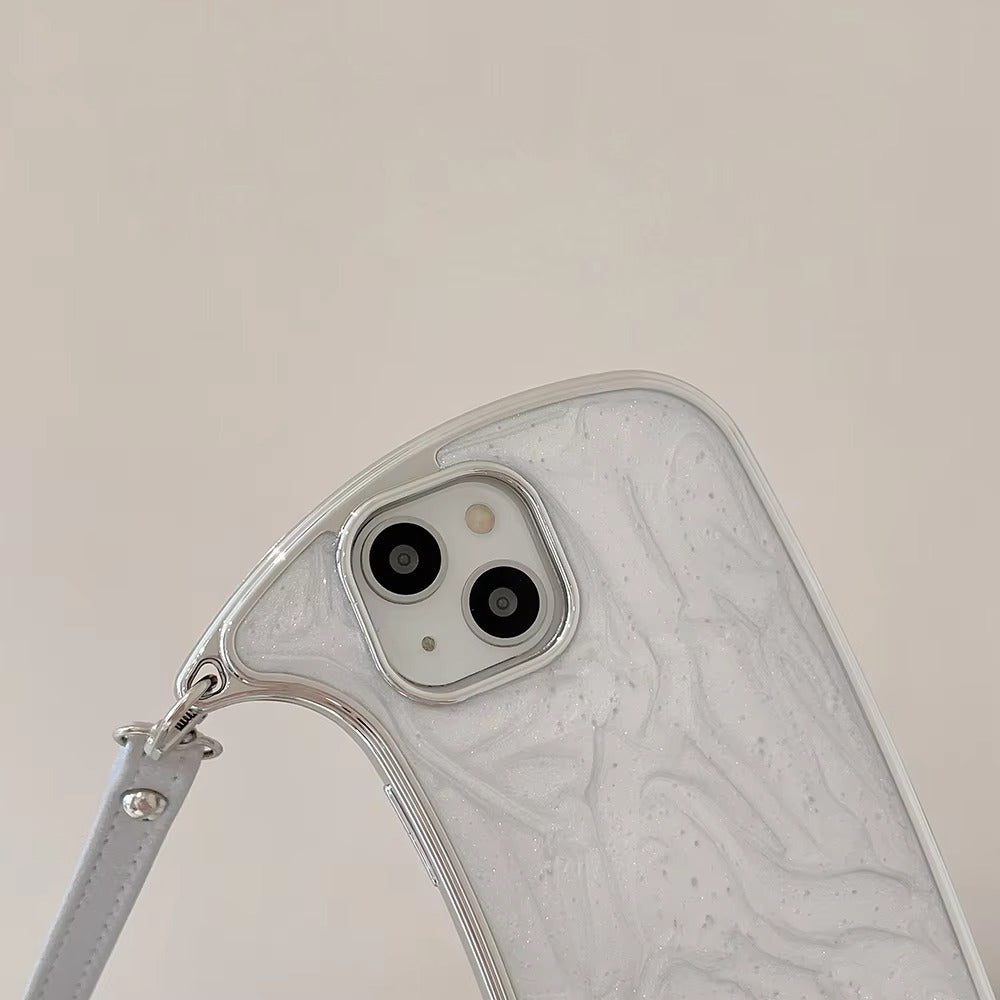 Luxury Apple iPhone Case, MagSafe Compatible, Camera Lens & Screen Protection, Ultra Thin, Shockproof, Magnetic Full All Around Cover – Electroplated Handbag Style Case with Soft Body & Hand Strap