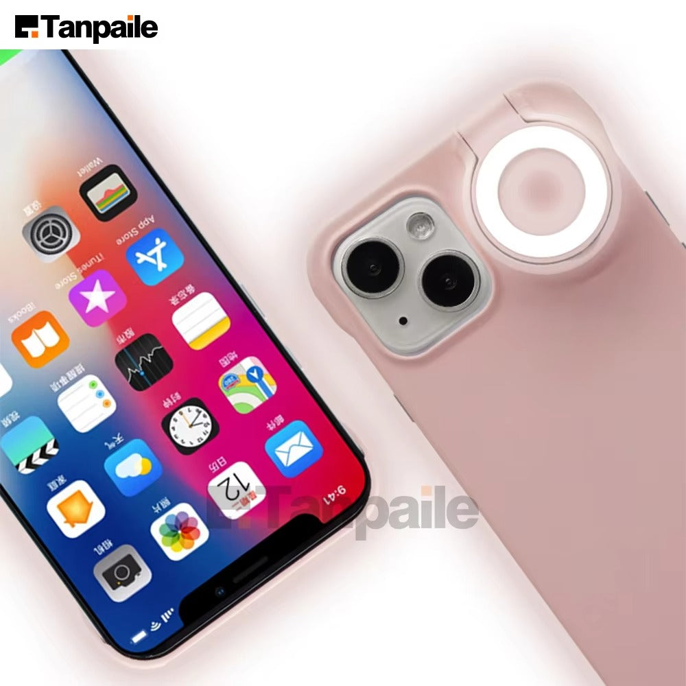 Premium Apple iPhone Case, MagSafe Compatible, Camera Lens & Screen Protection, Ultra Thin, Shockproof, Magnetic Full All Around Cover – LED Selfie Ring Light Glow Case