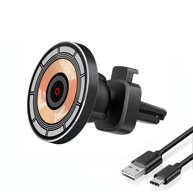 High-Speed 30W Magnetic Wireless Car Charger – Phone Holder Stand with Fast Charging, Dashboard or Vent Mount