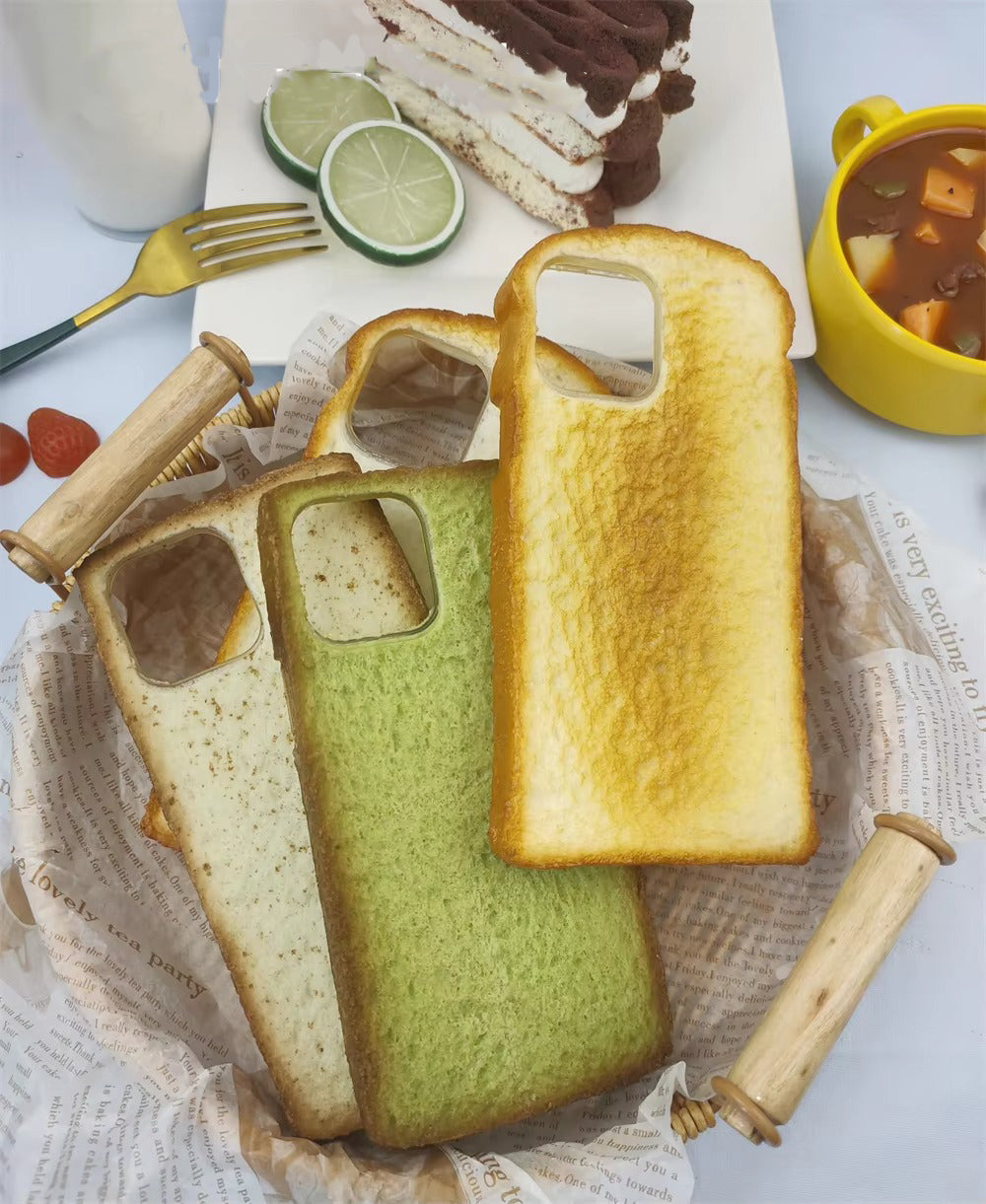 Premium Apple iPhone Case, MagSafe Compatible, Camera Lens and Screen Protection, Ultra Thin, Shockproof, Magnetic, Full All Around Protection, 3D Toast Bread Soft Cover