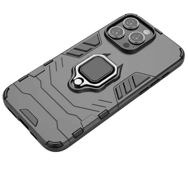 Robust Apple iPhone Case, MagSafe Compatible, Camera Lens and Screen Protection, Ultra Thin, Shockproof, Magnetic, Full All Around Protection, Armor Ring Stand Cover