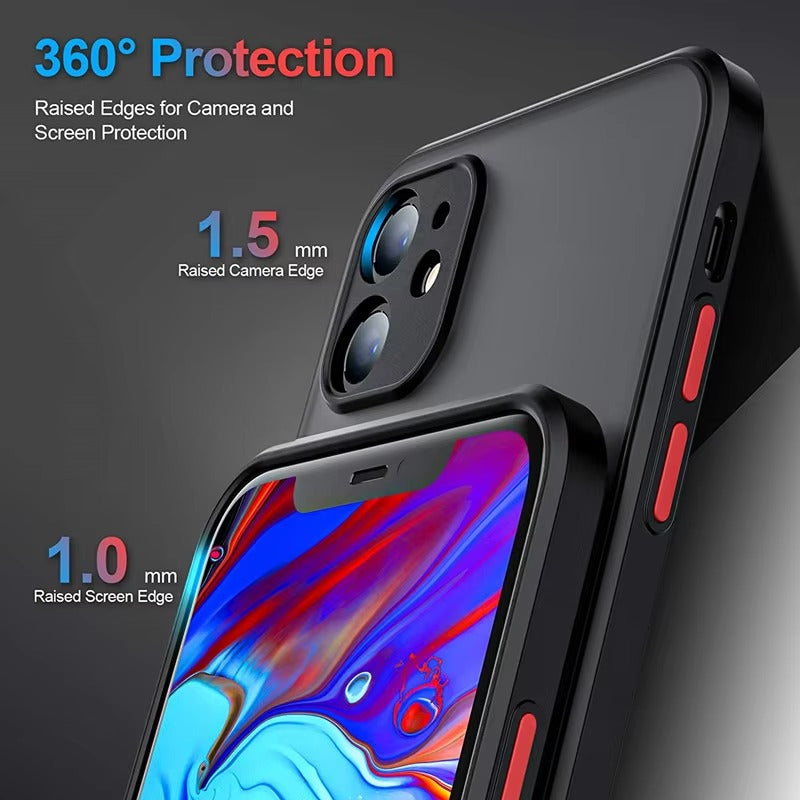 Robust Apple iPhone Case, MagSafe Compatible, Camera Lens & Screen Protection, Ultra Thin, Shockproof, Magnetic Full All Around Cover – Matte Armor Case with Clear Silicone Edges & Hard PC Back for Durable Protection