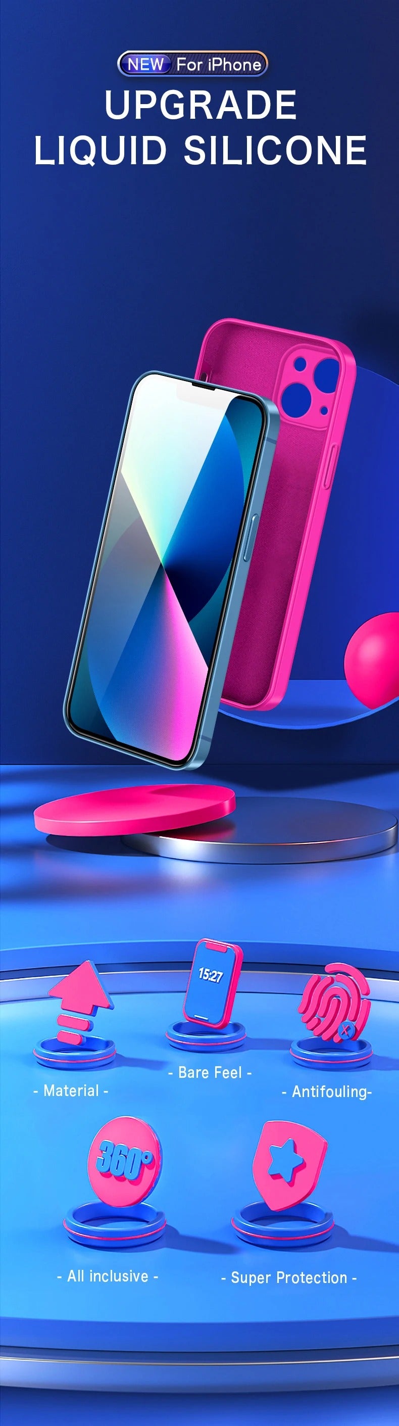 High Quality Apple iPhone Case, MagSafe Compatible, Camera Lens & Screen Protection, Ultra Thin, Shockproof, Magnetic Full All Around Cover – Soft Silicone Solid Color Case with Antiskid Grip & Protective Finish