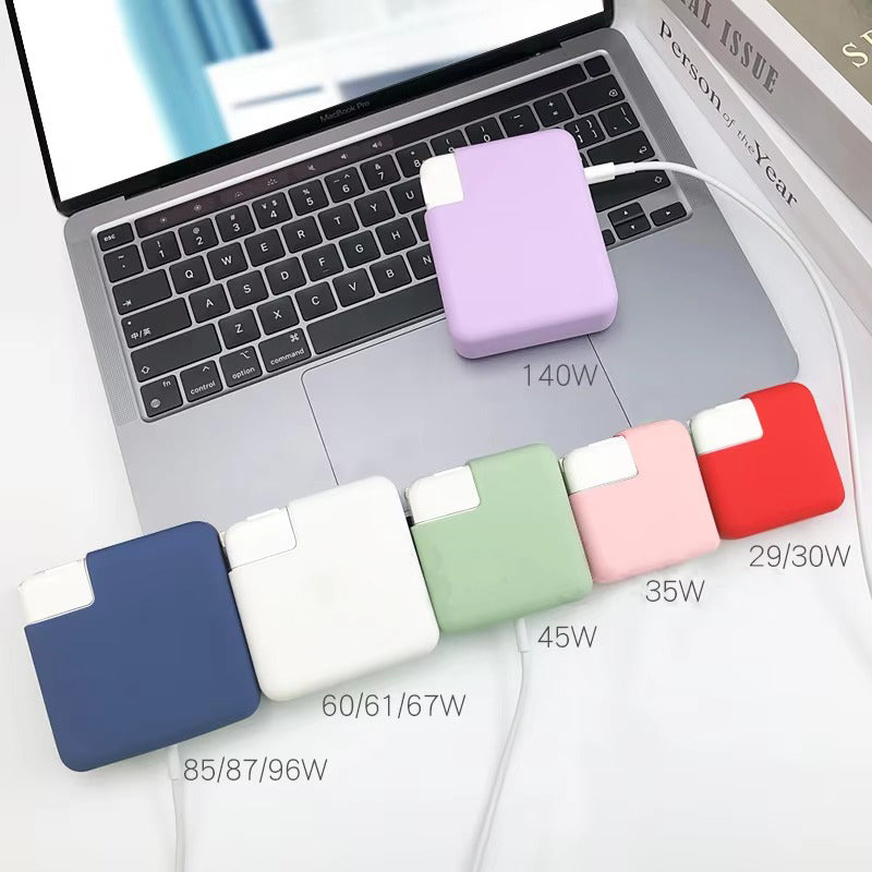 Premium Silicone Charger Case for MacBook Power Adapter – Soft Protective Cover for 140W, 96W, 87W, 85W, 67W, 61W, 60W, 45W, 35W, 30W, 29W USB-C Bricks