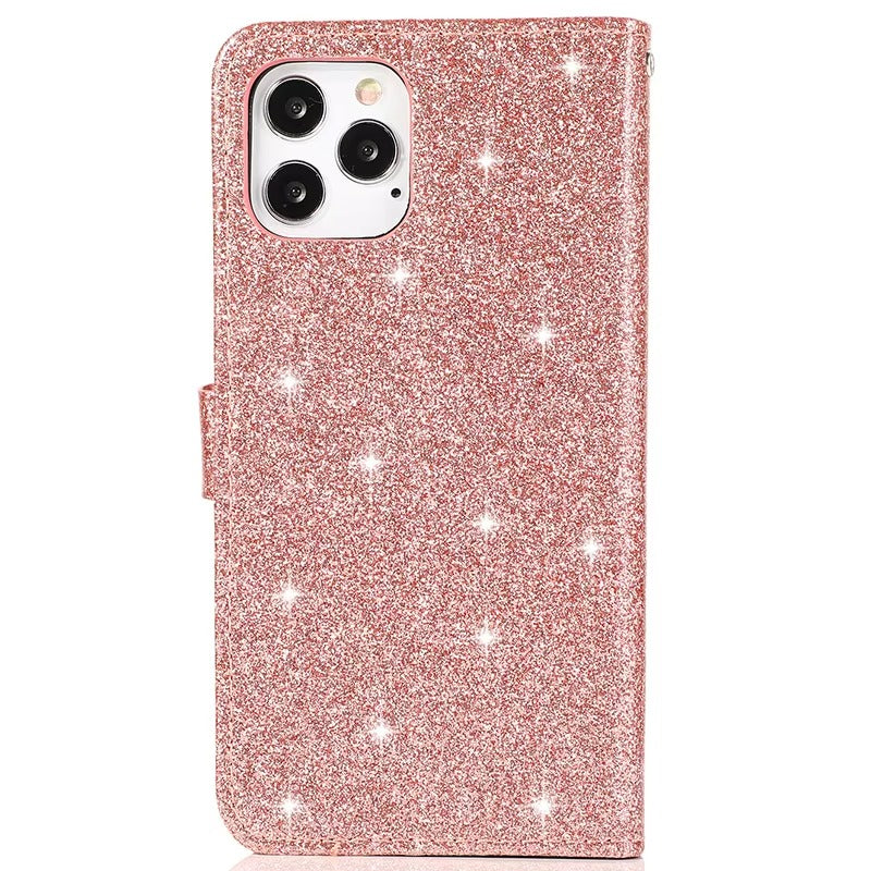 Luxury Apple iPhone Case, MagSafe Compatible, Camera Lens and Screen Protection, Ultra Thin, Shockproof, Magnetic, Full All Around Protection, Shiny Leather Wallet Cover