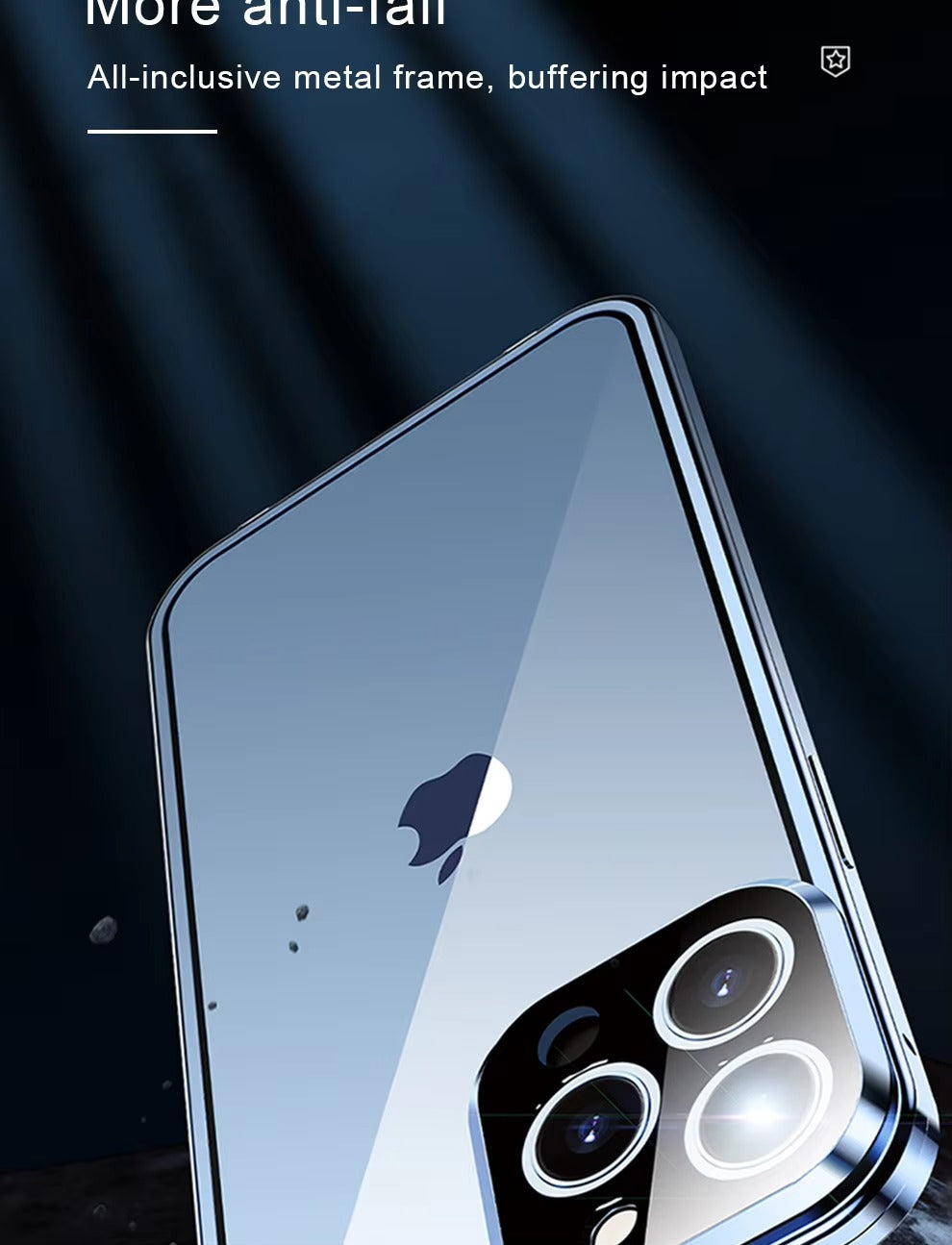 Premium Apple iPhone Case MagSafe Compatible, Camera Lens & Screen Protection, Cover with 360 Metal Glass Bumper