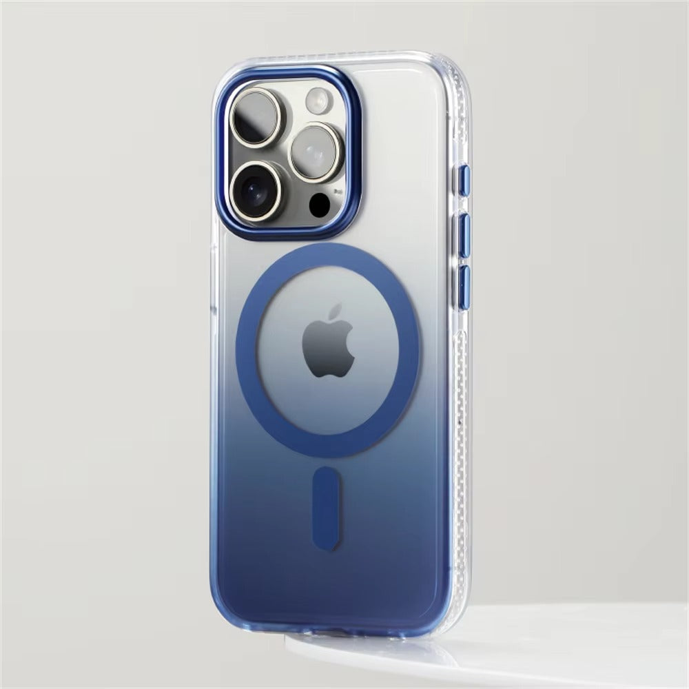 High Quality Apple iPhone Case MagSafe Compatible, Camera Lens & Screen Protection, Ultra Thin Shockproof Magnetic Full All Around Protection Cover with Gradient Bumper & Clear Shell
