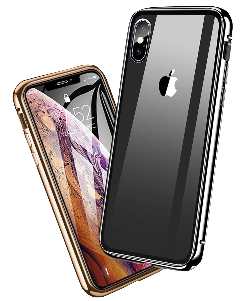 Luxury Apple iPhone Case, MagSafe Compatible, Camera Lens and Screen Protection, Ultra Thin, Shockproof, Magnetic, Full All Around Protection, 360 Glass Magnet Cover