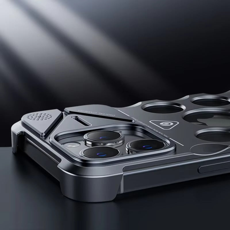 Luxury Apple iPhone Case, MagSafe Compatible, Camera Lens & Screen Protection, Ultra Thin, Shockproof, Magnetic Full All Around Cover – Aluminum Alloy Frameless Case with Heat Dissipation & Metal Lens Protection