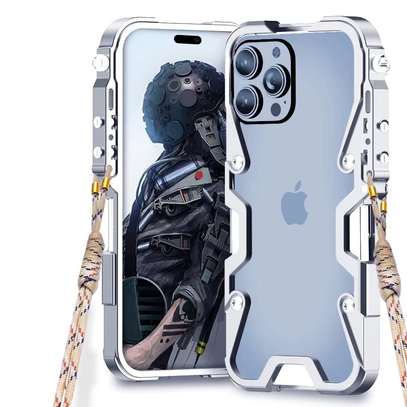 Luxury Apple iPhone Case, MagSafe Compatible, Camera Lens and Screen Protection, Ultra Thin, Shockproof, Magnetic, Full All Around Protection, Handmade Skull Metal Cover