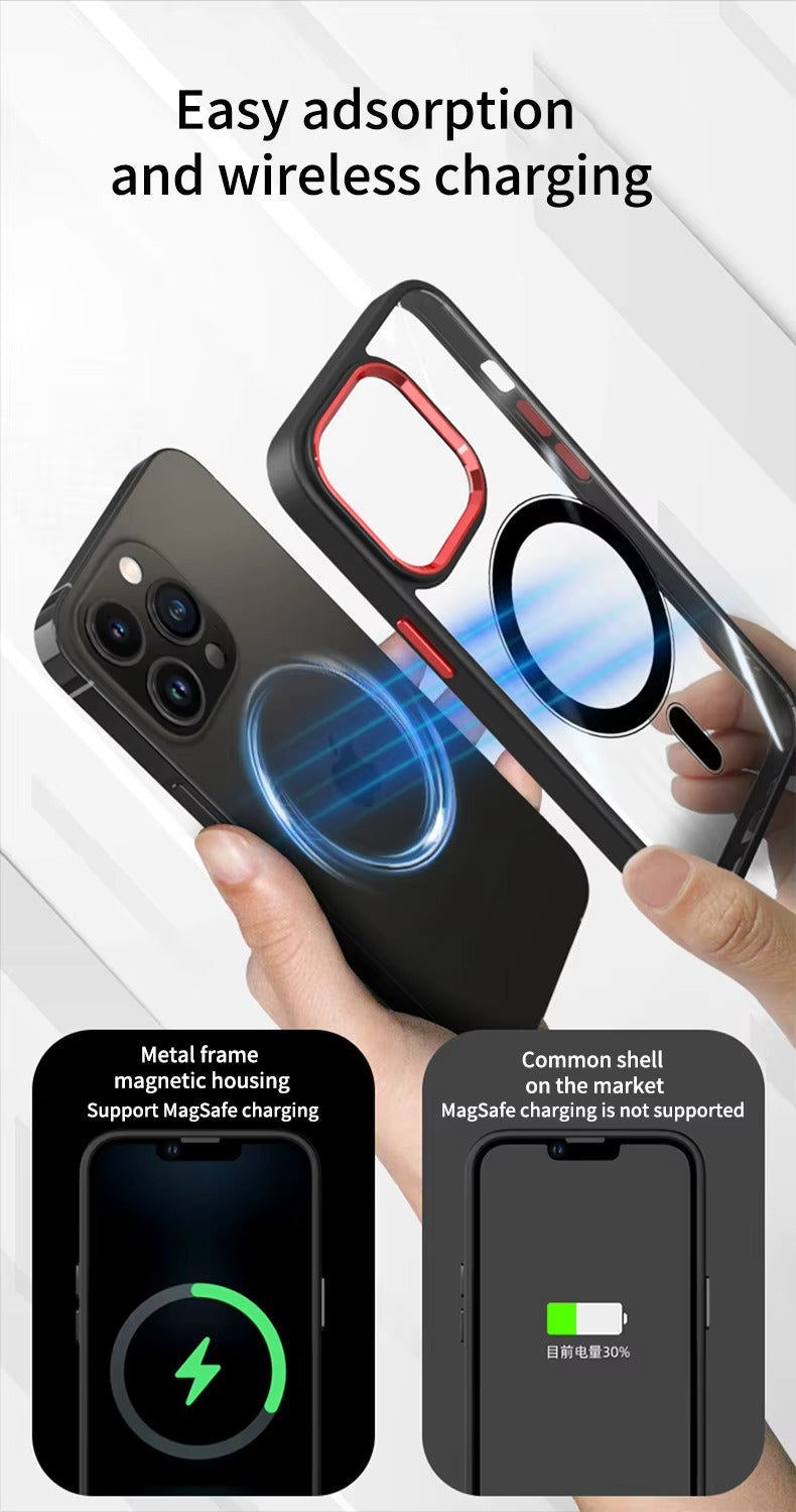 Luxury Apple iPhone Case Camera Lens & Screen Protection, Ultra Thin Shockproof Magnetic Full All Around Protection Cover 