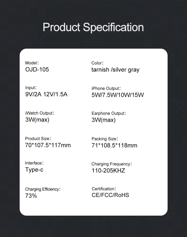 Luxury 3 in 1 Magnetic Wireless Charger Stand – Transparent Fast Charging Dock for iPhone, Apple Watch, AirPods with Aluminum Alloy Design, 15W Output