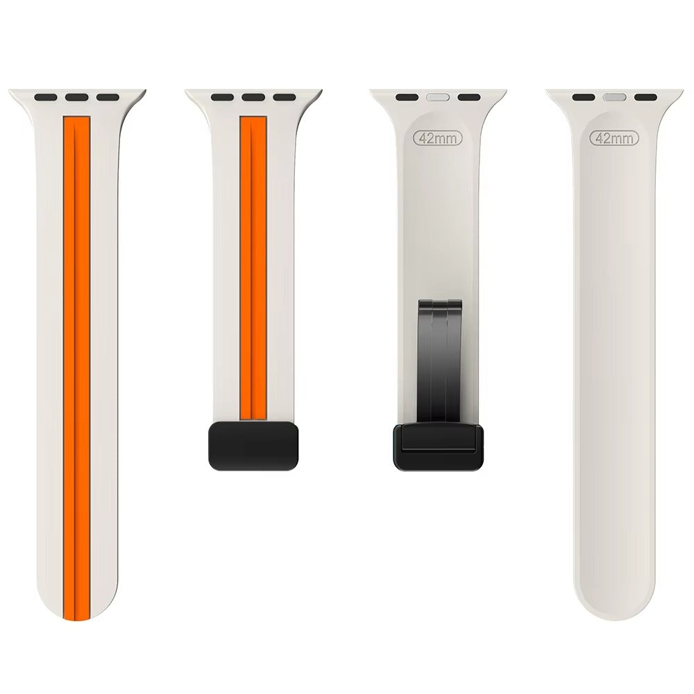 Magnetic Silicone Smartwatch Strap – Breathable Replacement Band with Snap Closure, Compatible with 38mm to 49mm Watches