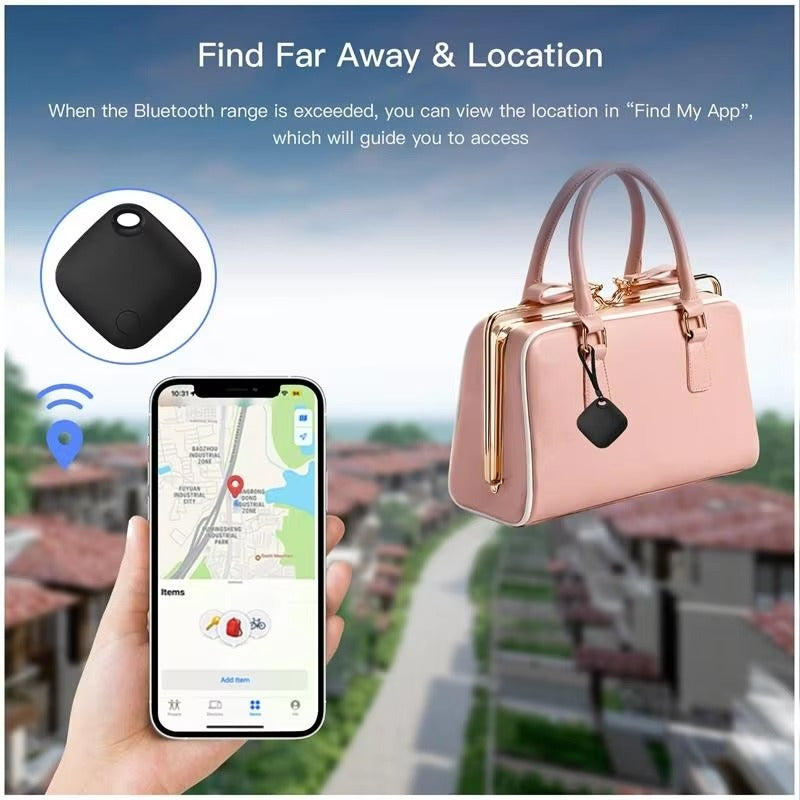 High Quality Bluetooth Smart Tracker – Mini GPS Tag with Keychain Ring, Anti-Lost Finder for Keys Works with iOS Devices