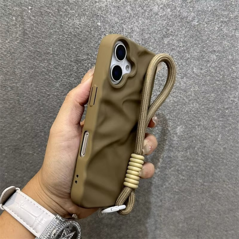 Premium Apple iPhone Case, MagSafe Compatible, Camera Lens & Screen Protection, Ultra Thin, Shockproof, Magnetic Full All Around Cover – Matte Wrinkle Silicone Case with Soft Back & Wrist Strap