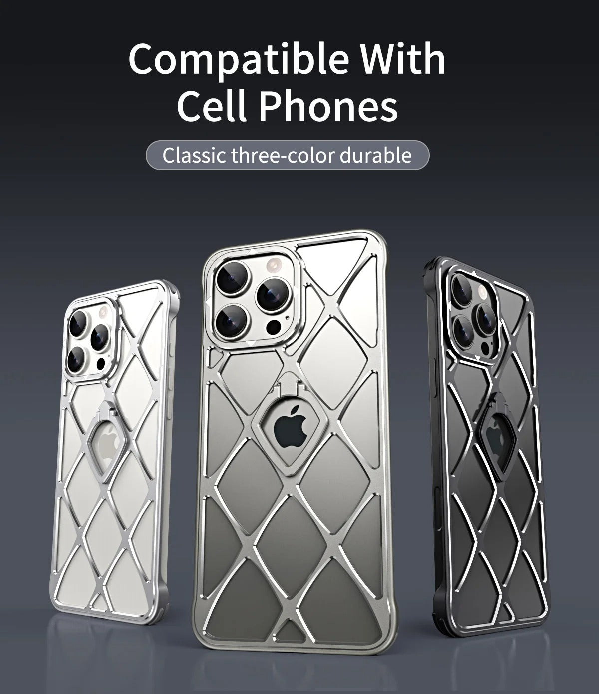 Luxury Apple iPhone Case, MagSafe Compatible, Camera Lens & Screen Protection, Ultra Thin, Shockproof, Magnetic Full All Around Cover – Ultra-Light Metal Bracket Case with Heat Dissipation & Shockproof Design