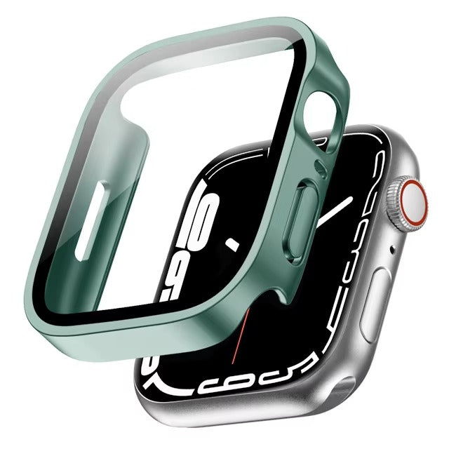 Premium Glass Screen Protector Case – Full Coverage, Straight Edge, Snap-On Protective Cover for 40mm to 49mm Smartwatches