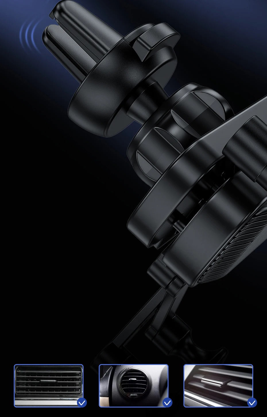 Premium Gravity Car Phone Holder – Dashboard & Air Vent Mount, Auto Lock Bracket, 360° Rotation, Anti-Slip, Universal Fit for 4.7-7" Smartphones