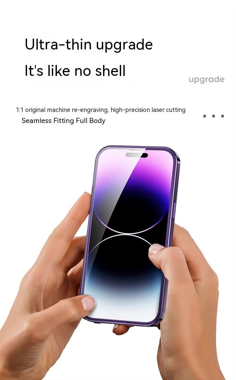 High Quality Apple iPhone Case MagSafe Compatible, Camera Lens & Screen Protection, Cover with Double Glass Window Design