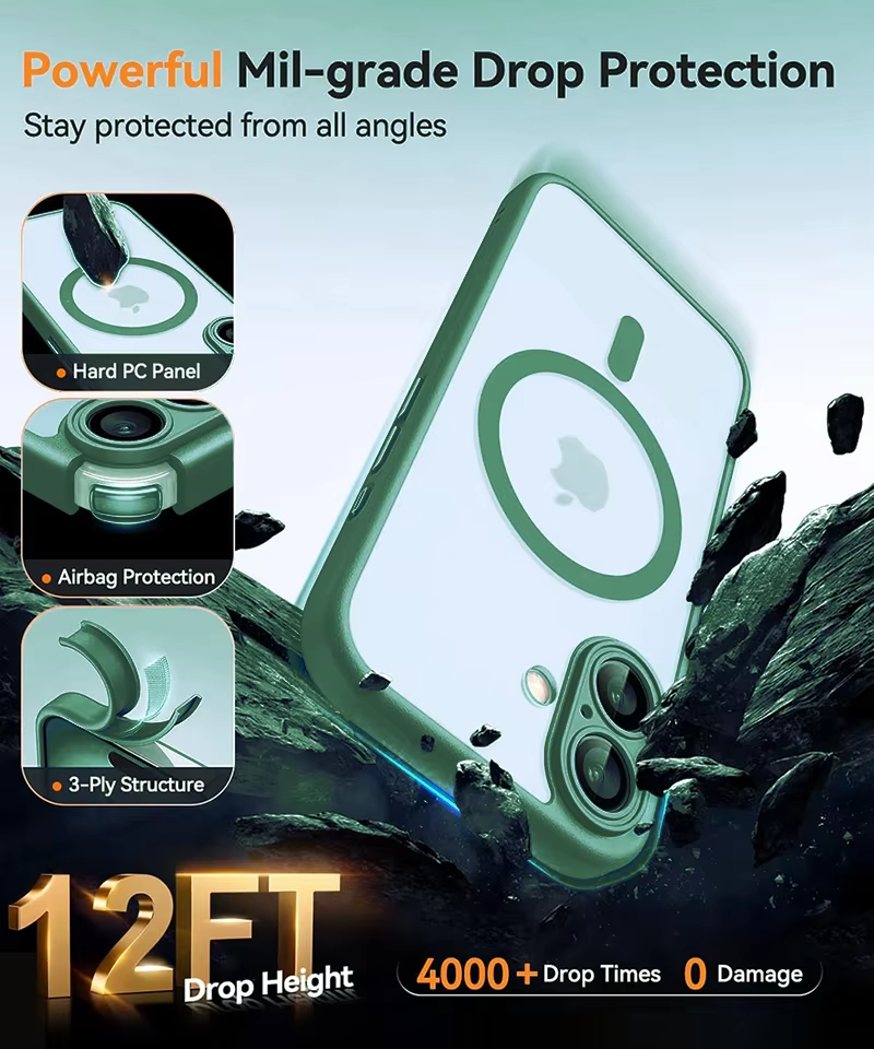 Luxury Apple iPhone Case Camera Lens & Screen Protection, Ultra Thin Shockproof Magnetic Full All Around Protection Cover