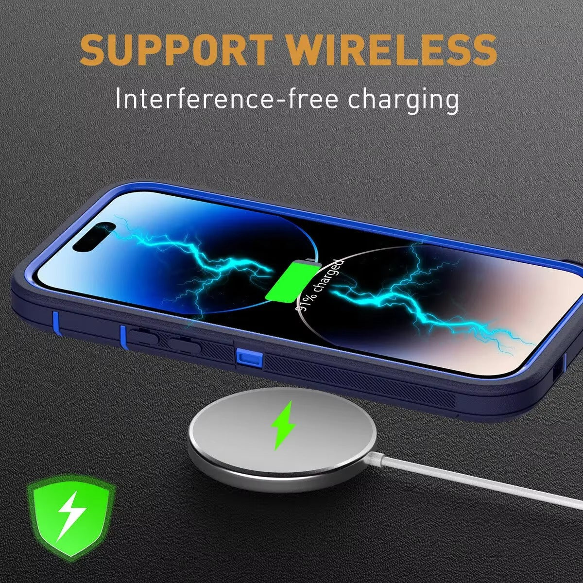 Robust Apple iPhone Case, MagSafe Compatible, Camera Lens & Screen Protection, Ultra Thin, Shockproof, Magnetic Full All Around Cover – 3-in-1 Defender Armor Rugged Case with Back Belt Clip & Full Body Protection