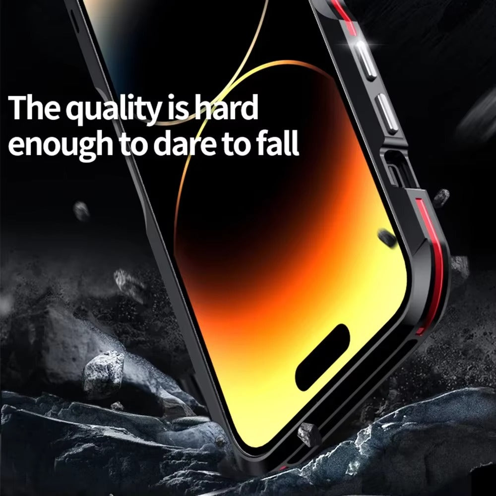 Luxury Apple iPhone Case, MagSafe Compatible, Camera Lens & Screen Protection, Ultra Thin, Shockproof, Magnetic Full All Around Cover – Aviation Aluminum Metal Frame Bumper Case with Sleek Protective Design