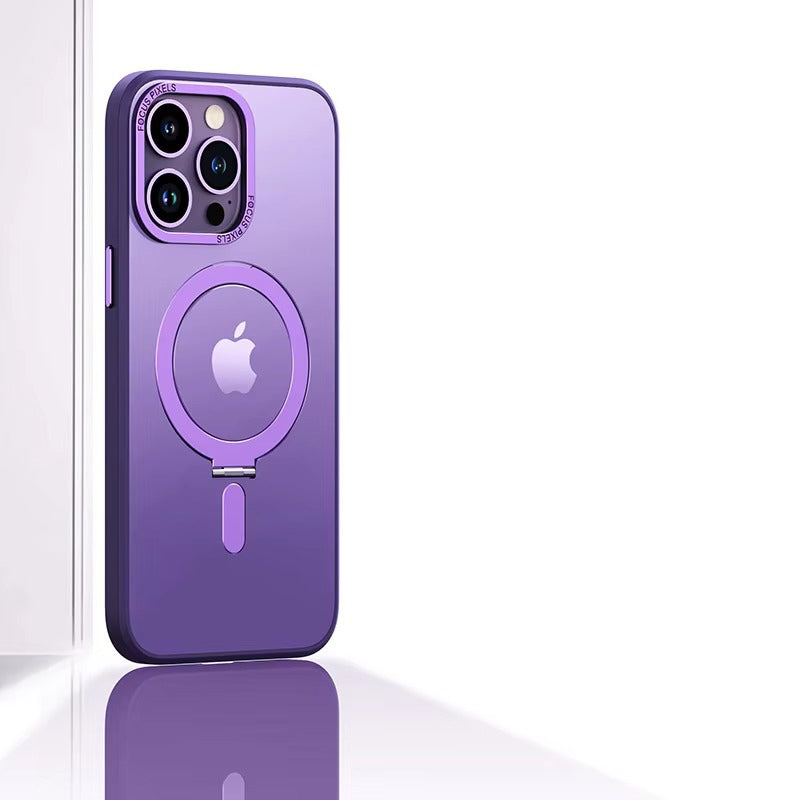 High Quality Apple iPhone Case MagSafe Compatible, Camera Lens & Screen Protection,  Cover with Aluminum Stand & Metal Lens