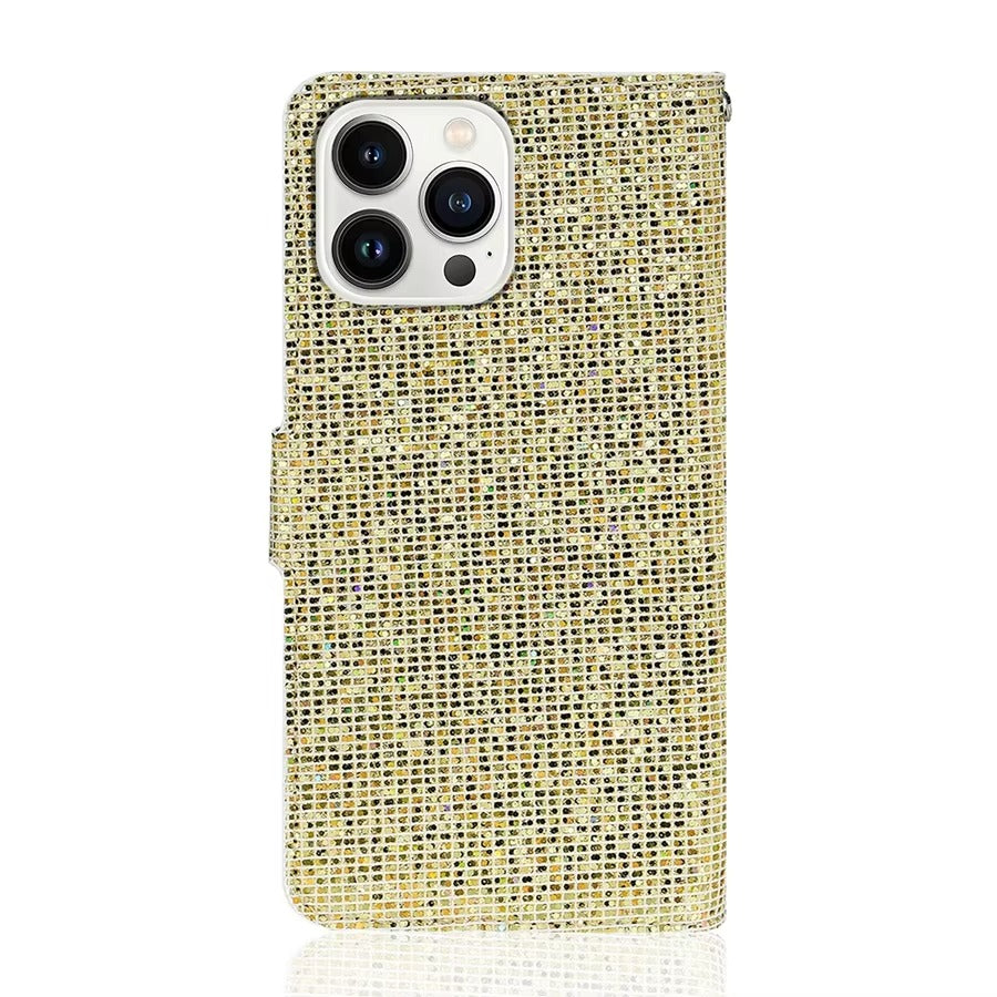 Luxury Apple iPhone Case, MagSafe Compatible, Camera Lens and Screen Protection, Ultra Thin, Shockproof, Magnetic, Full All Around Protection, Glitter Wallet Strap Cover