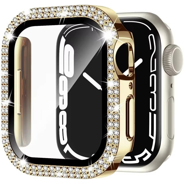 Luxury, Bling Diamond Case with Glass Screen Protector for Apple Watch –   for 38mm, 40mm, 41mm, 42mm, 44mm, 45mm